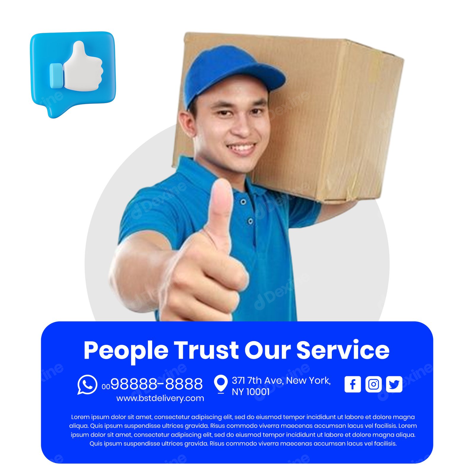 Trustworthy Delivery Service Social Media Post Template Design