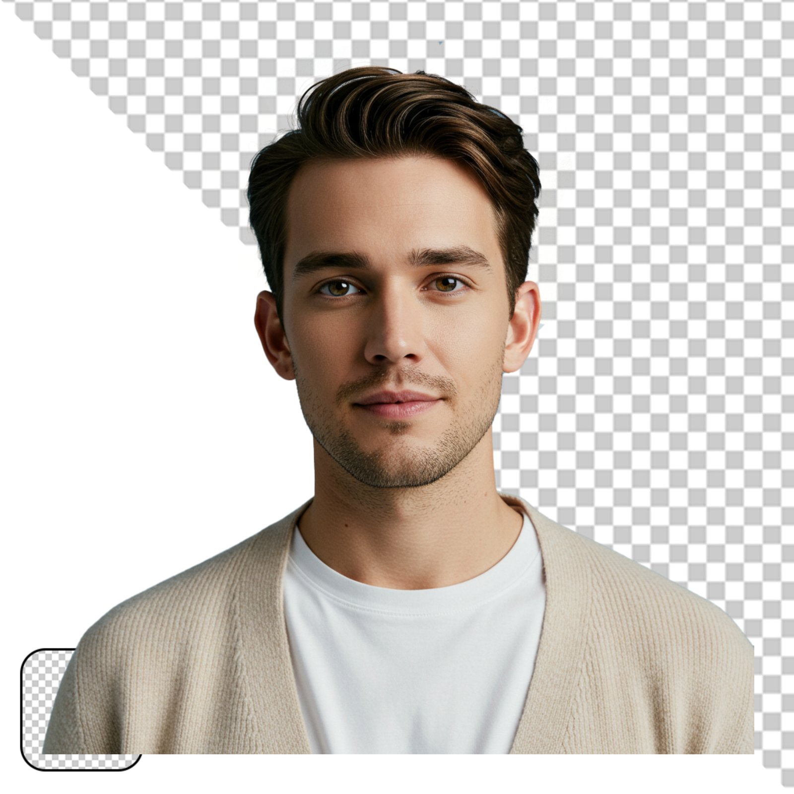 Young Handsome Man Portrait With Transparent Background PNG Cutout