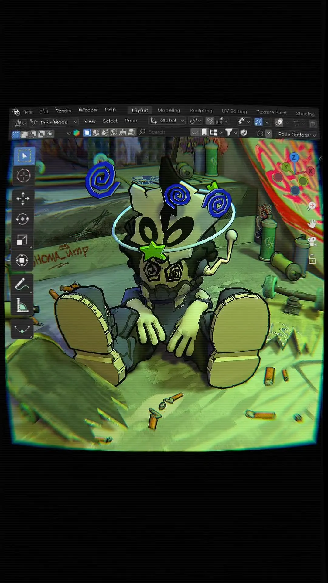 i feel a bit dizzy - blender 3d cartoon