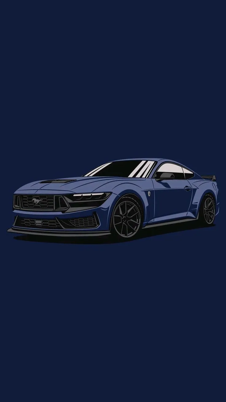 a blue sports car on a dark background