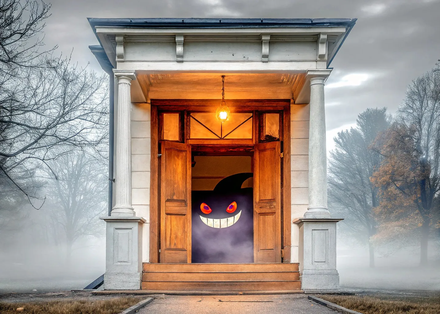 Pokemon haunted house scared gengar