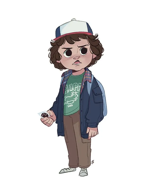 dibujo stranger things dustin