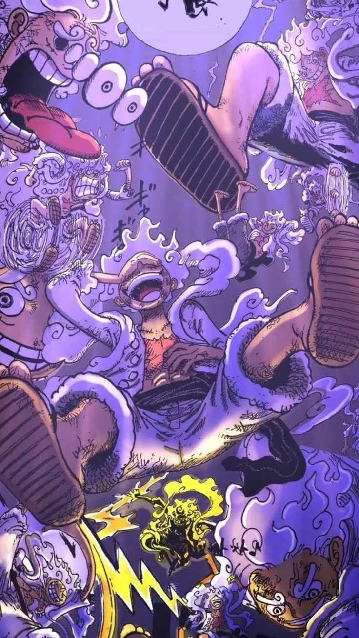 an image of some cartoon characters in the air with clouds and lightnings around them