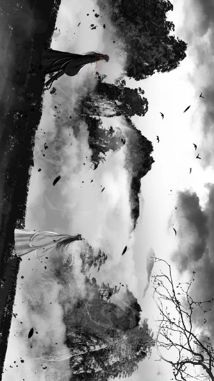 black and white photograph of trees in water with clouds reflected on the ground, while birds fly overhead