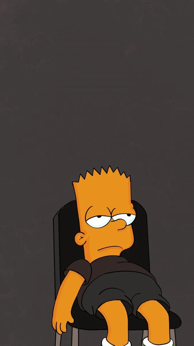 the simpsons is sitting in a chair with his head on his hands and eyes closed