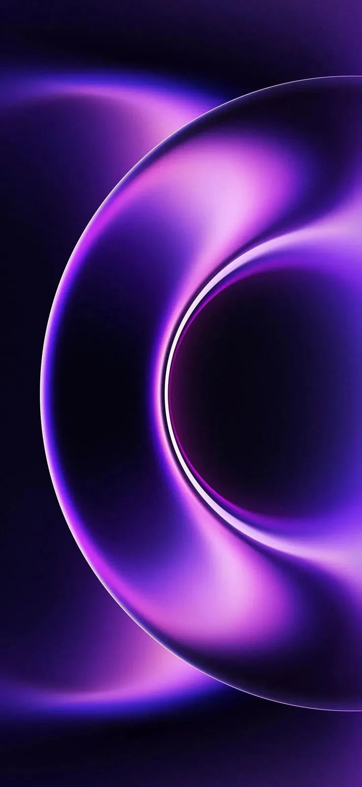 an abstract purple background with wavy lines in the shape of a circle on top of it
