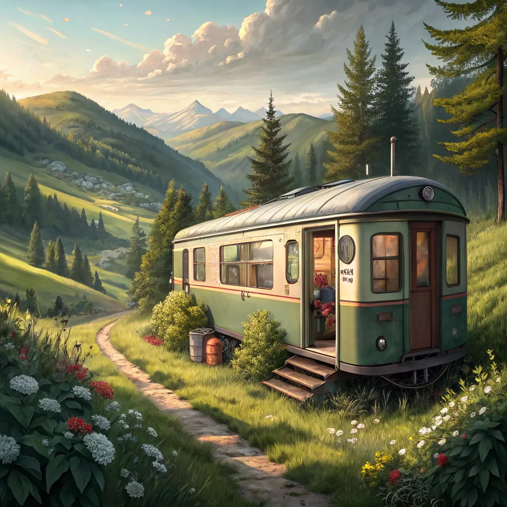 A tiny home made out of a Chicago subway...