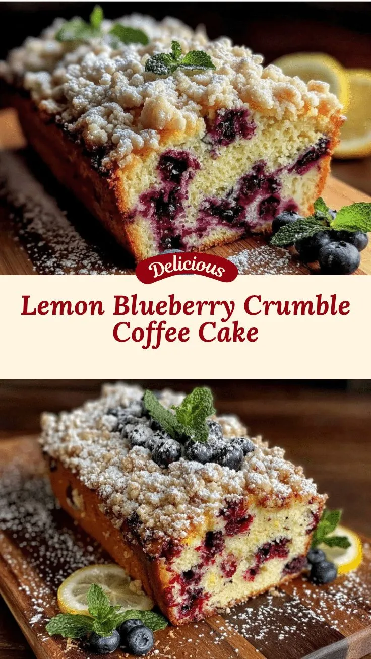 Tasty Lemon Blueberry Coffee Cake Loaf Recipe with Crumble
