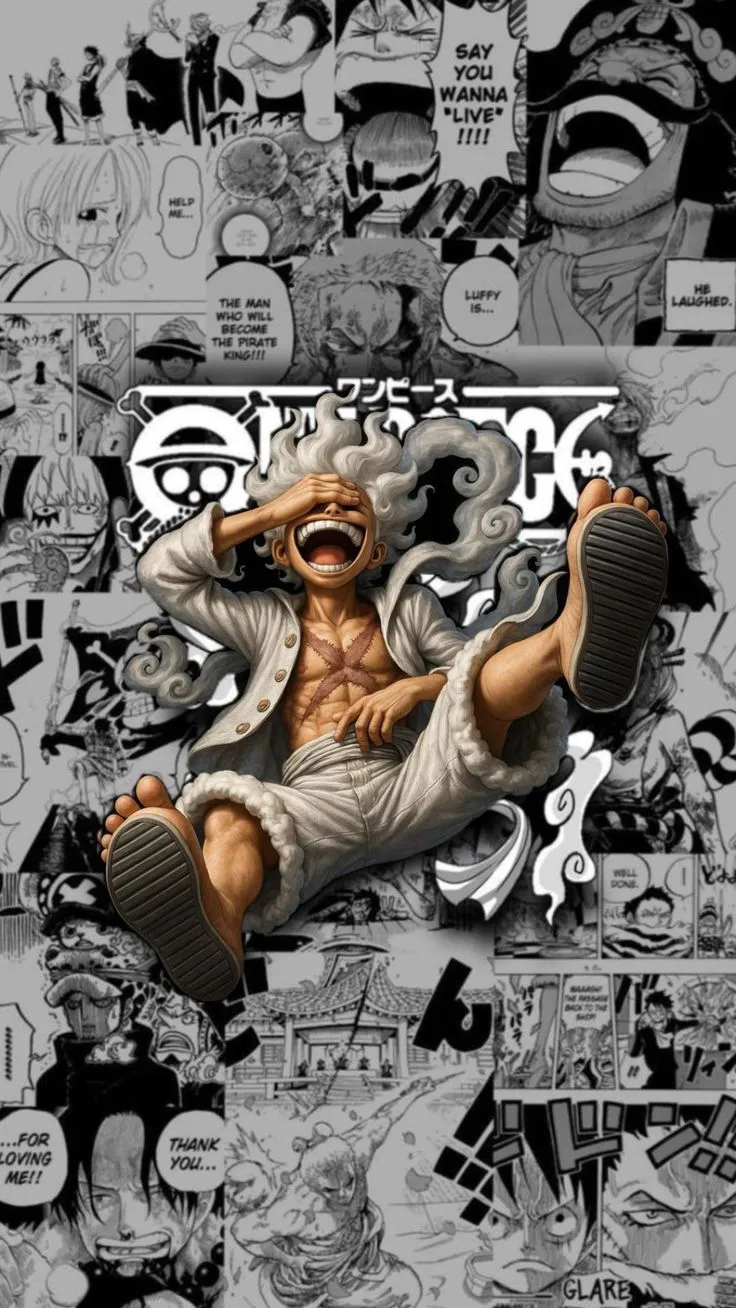 an image of a man with his feet up in the air, surrounded by comic characters