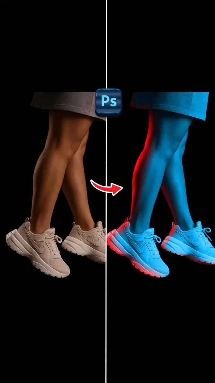 Realistic Dual Lighting Effect using Photoshop by: @smart.graphicss