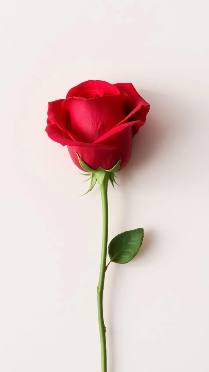 a single red rose on a white background