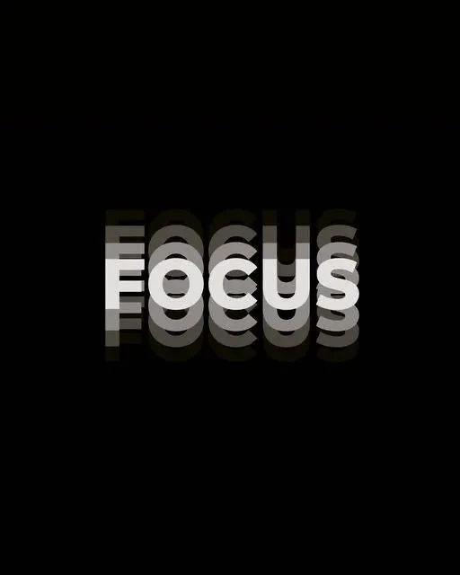 the word focus is shown in white and black