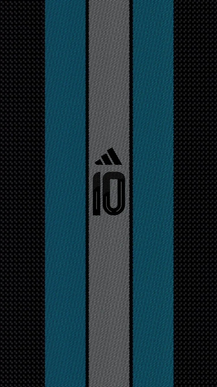 the back side of a black and blue striped wallpaper with an o on it