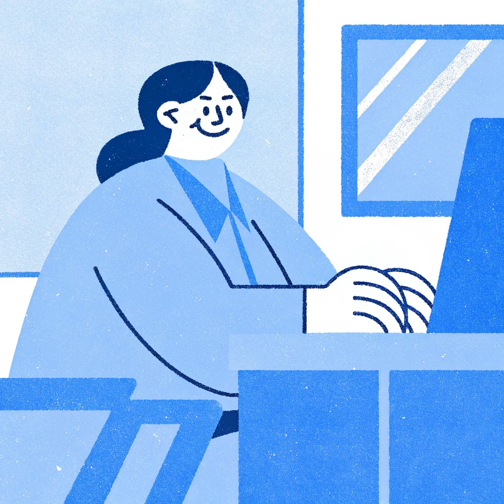 office worker happy and motivated closeup, white background