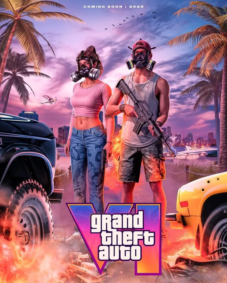 GTA 6 Poster/Cover 🌴 • @rockstargames Let me know what you guys think below! #gta6 #rockstargames #grandtheftauto #videogames