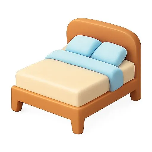 Stylized Bed Emoji with Soft Colors
