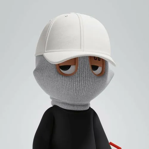 a cartoon character wearing a baseball cap and holding a tennis racquet