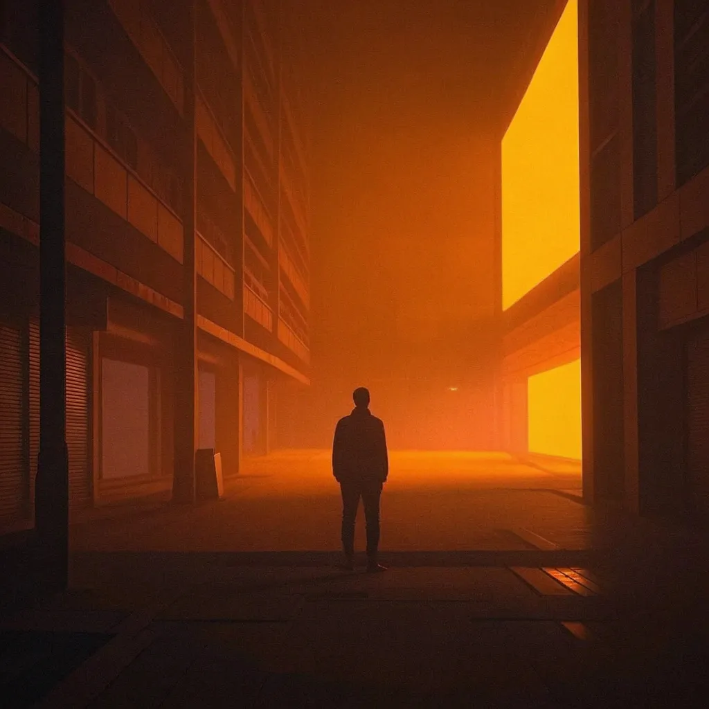 crazy good cinematic scene with a man in the street