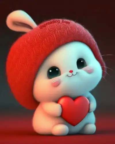 a cute little bunny holding a heart with the caption sending love on it's chest