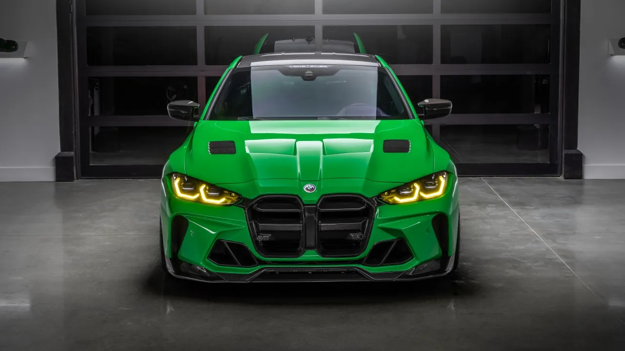 BMW M4 GTS, Vorsteiner, Green car, Modern design, 5K, 8K