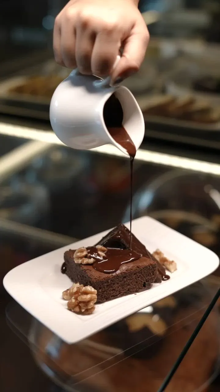 Chocolate Brownie Hot Chocolate Dripping