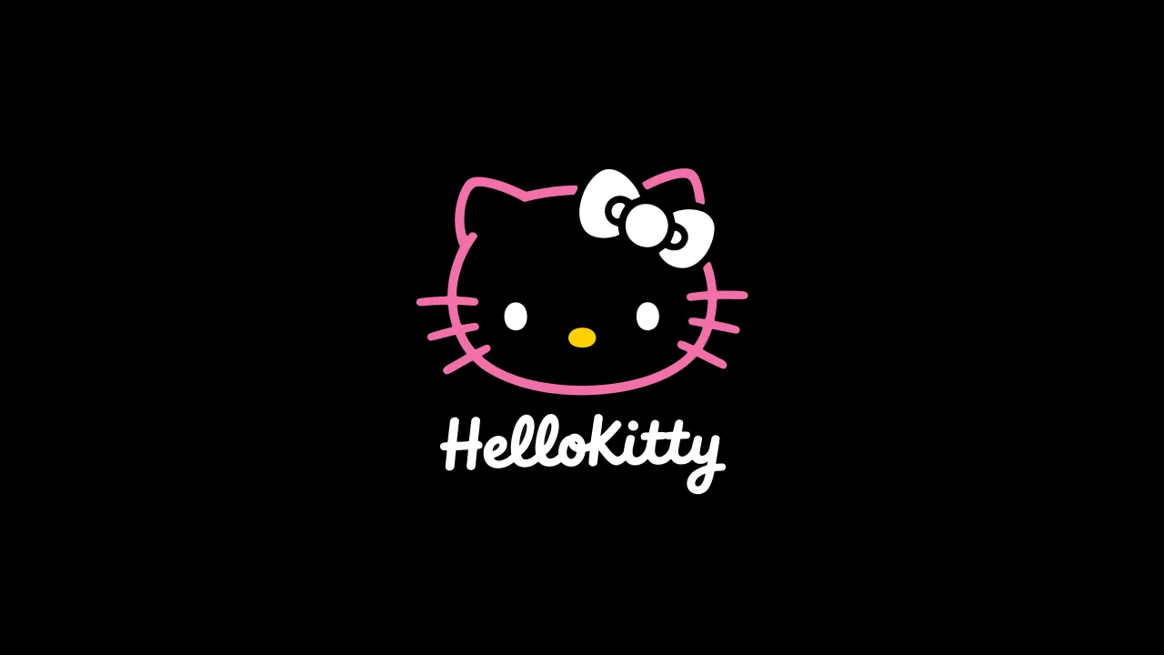 Hello Kitty, AMOLED, Minimalist, Black background, 5K, Sanrio, Cute cartoon