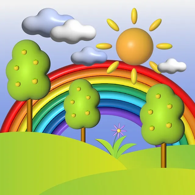Free Rainbow Trees illustration and picture