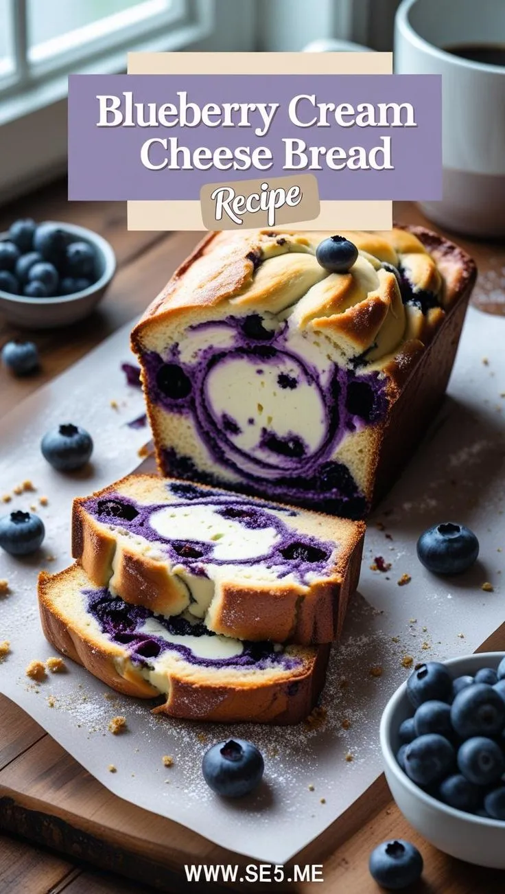 Moist Blueberry Cream Cheese Bread 🍞🫐