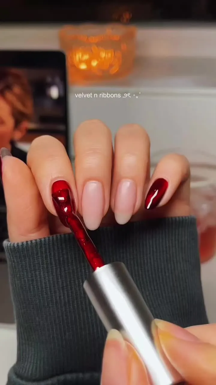 Red Bow Nails Inspo