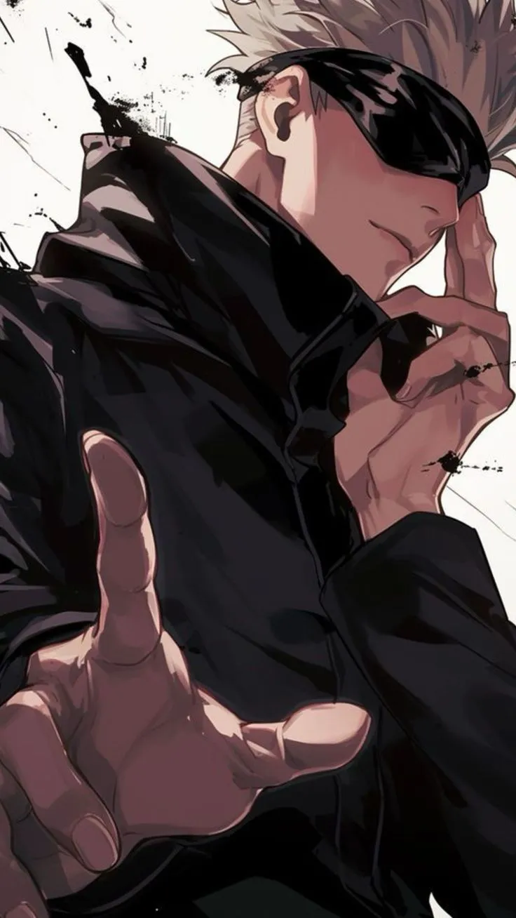 an anime character is talking on his cell phone