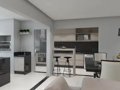 Free Kitchen 3D illustration and picture