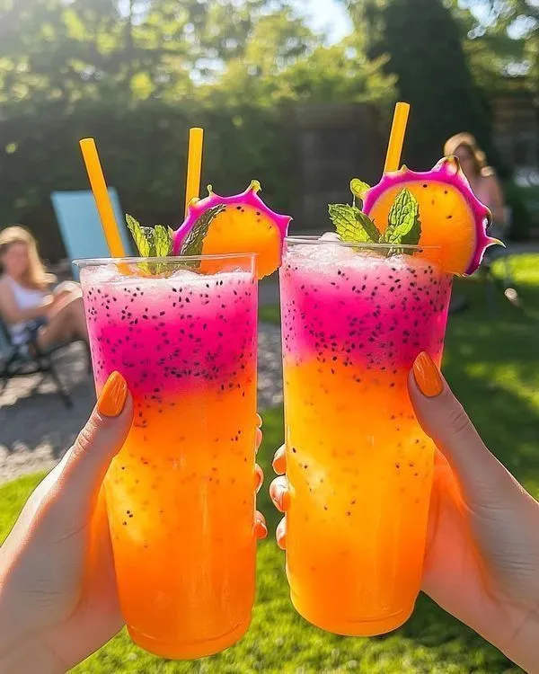 two people holding up drinks in their hands