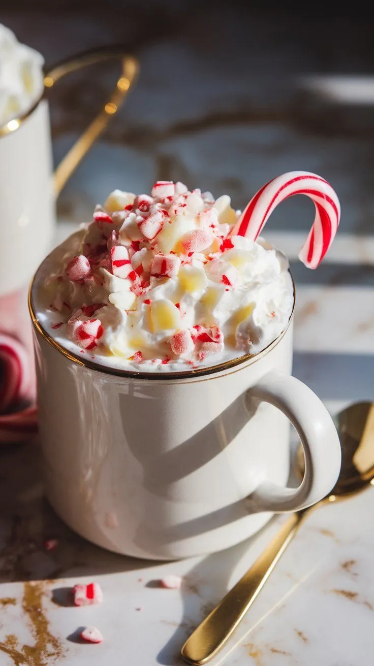 Peppermint White Hot Chocolate 🍬 Sweet Holiday Sip