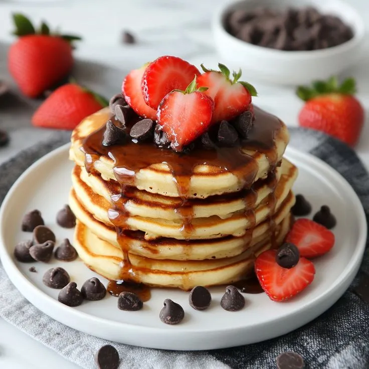 Strawberry Chocolate Chip Pancakes Recipe