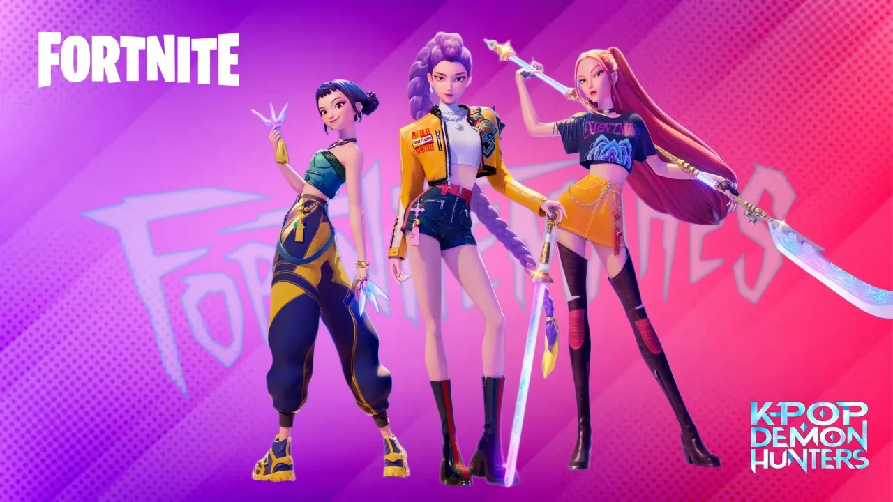 KPop Demon Hunters, Fortnite, Rumi (Huntrix), Mira (Huntrix), Zoey (Huntrix)