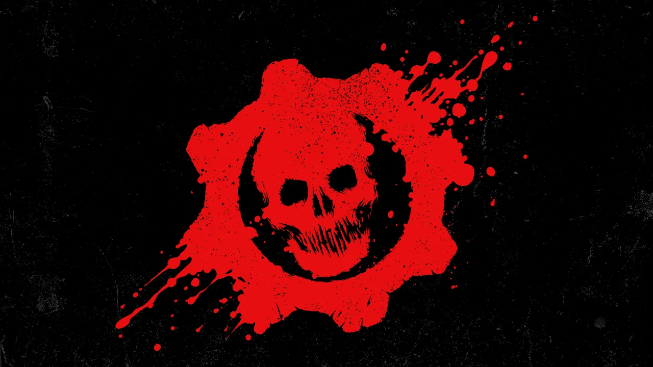 Crimson Omen, Gears of War, Skull, Dark background, Logo