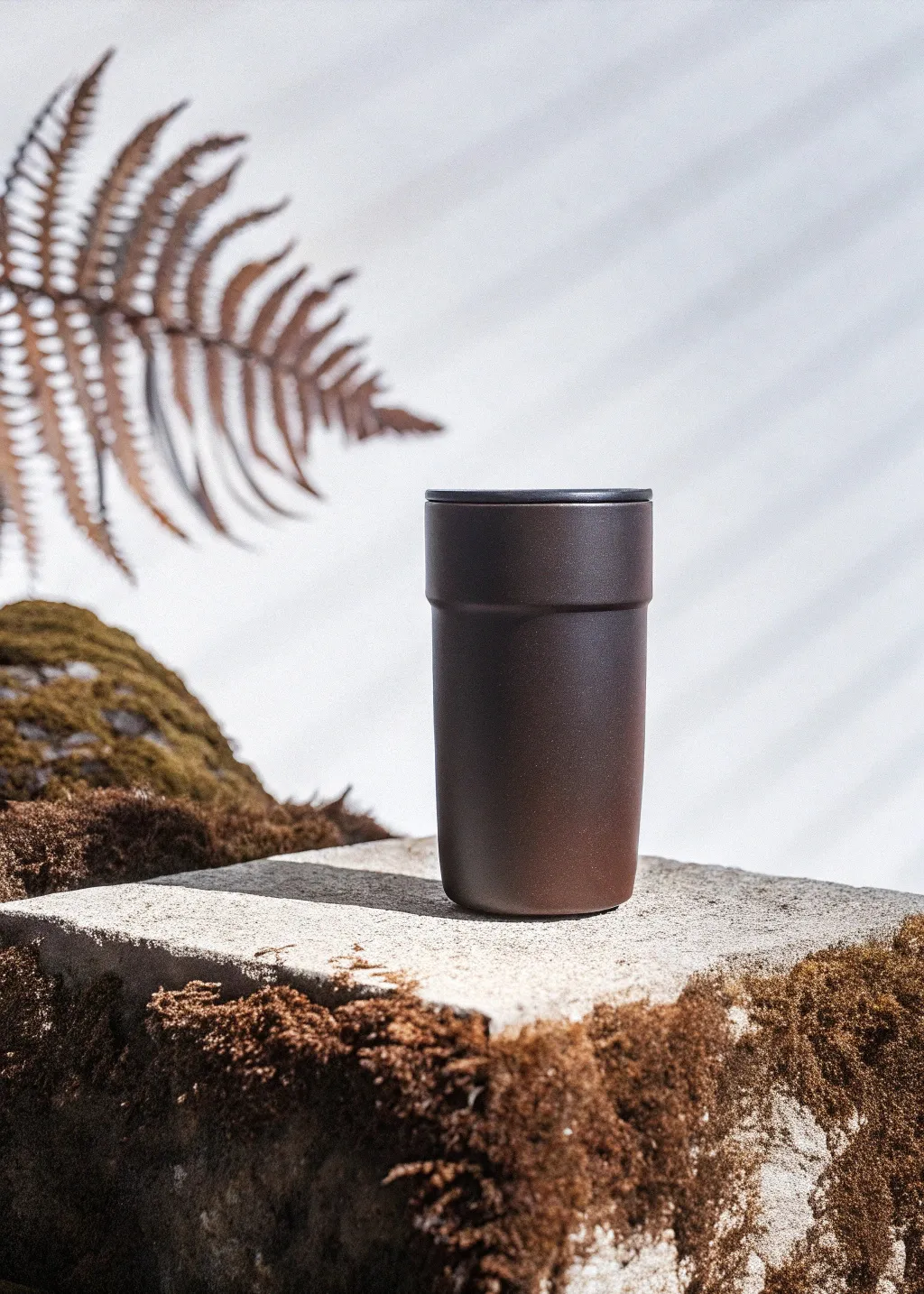 In the foreground is an iron mug without a handle,...