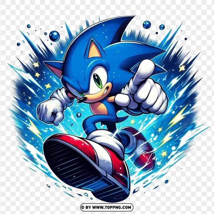 Speedy Sonic The Hedgehog With Blue Energy | TopPNG