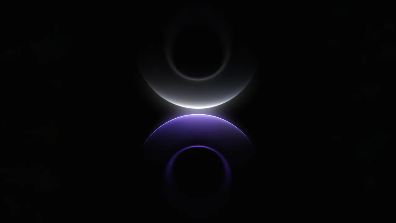 Geometric, Rings, Glowing, Symmetry, Dark background, 5K