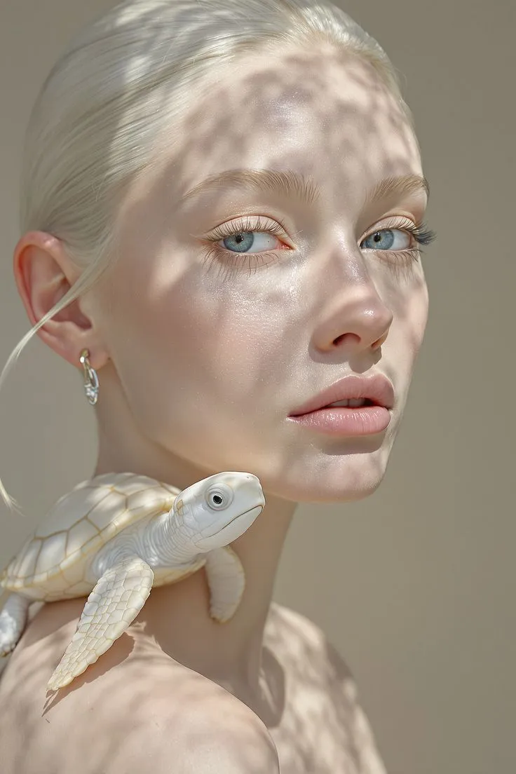 Stunning portrait of albino women