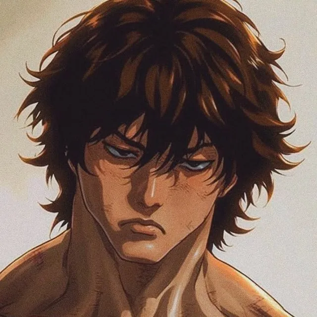 an anime character with blue eyes and brown hair