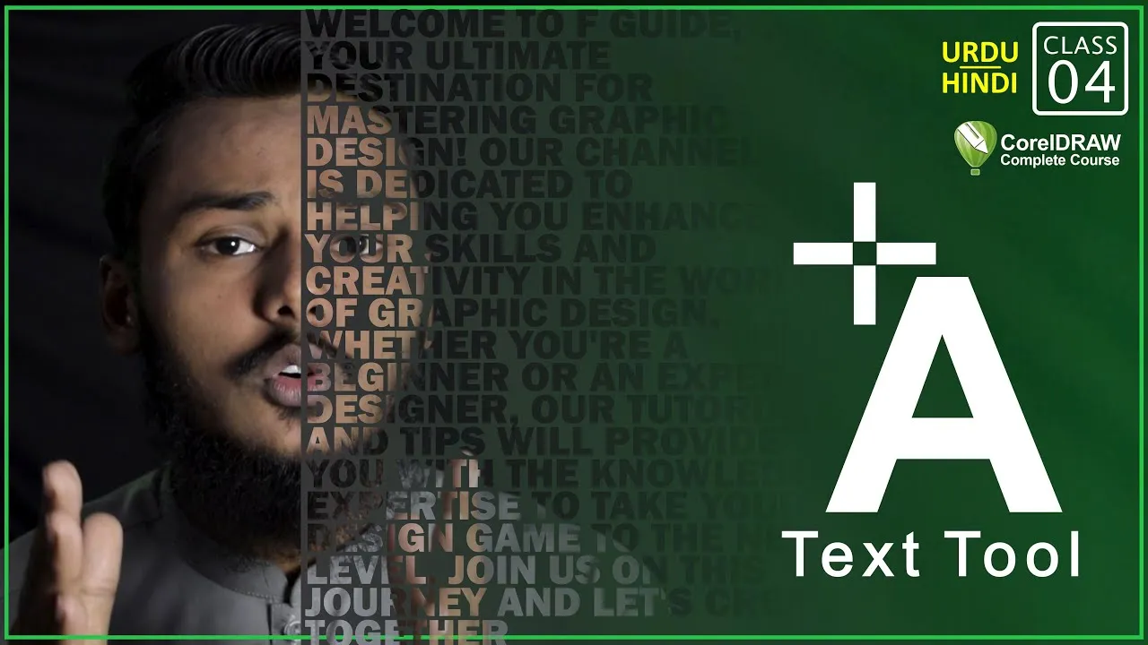 CorelDraw Class 4 | How To Use Text Tool | Using Text Tool in Corel Draw | اردو / हिंदी