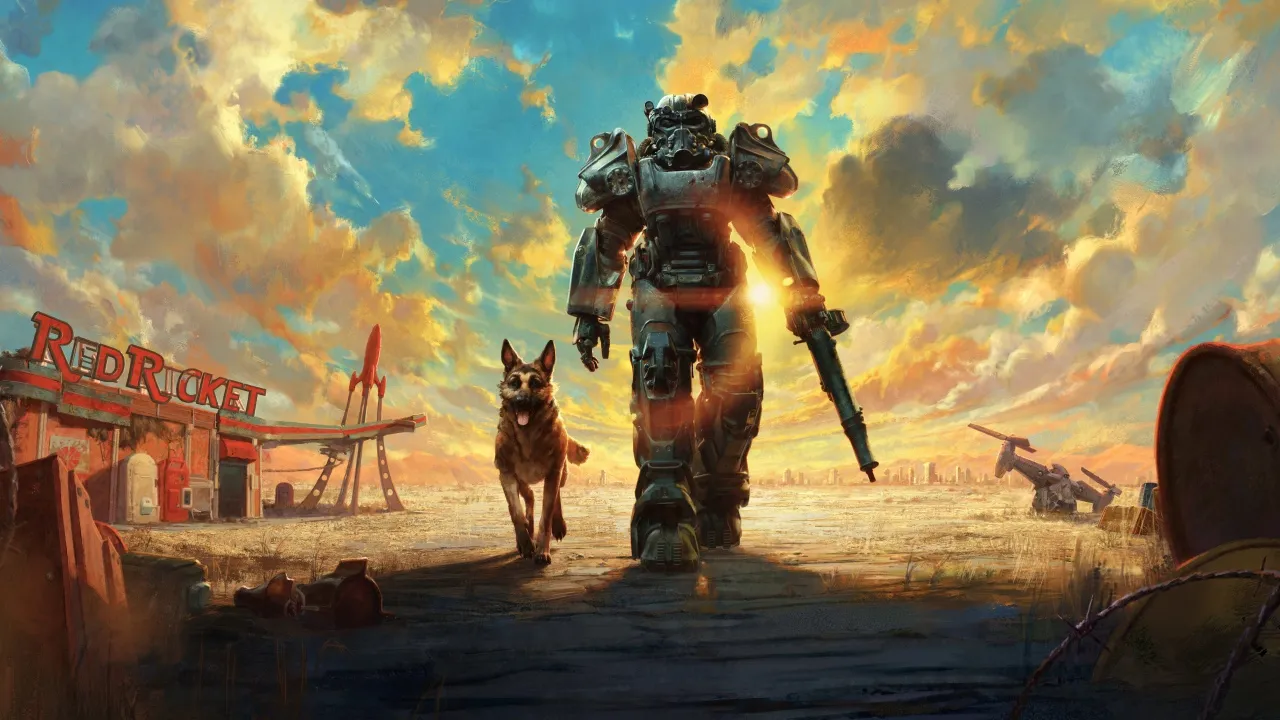 Fallout 4, Anniversary Edition, Power armor, Dogmeat, German Shepherd, 5K, 8K, 2025 Games