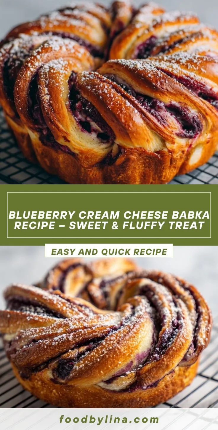 Blueberry Cream Cheese Babka Recipe – Sweet & Fluffy Treat