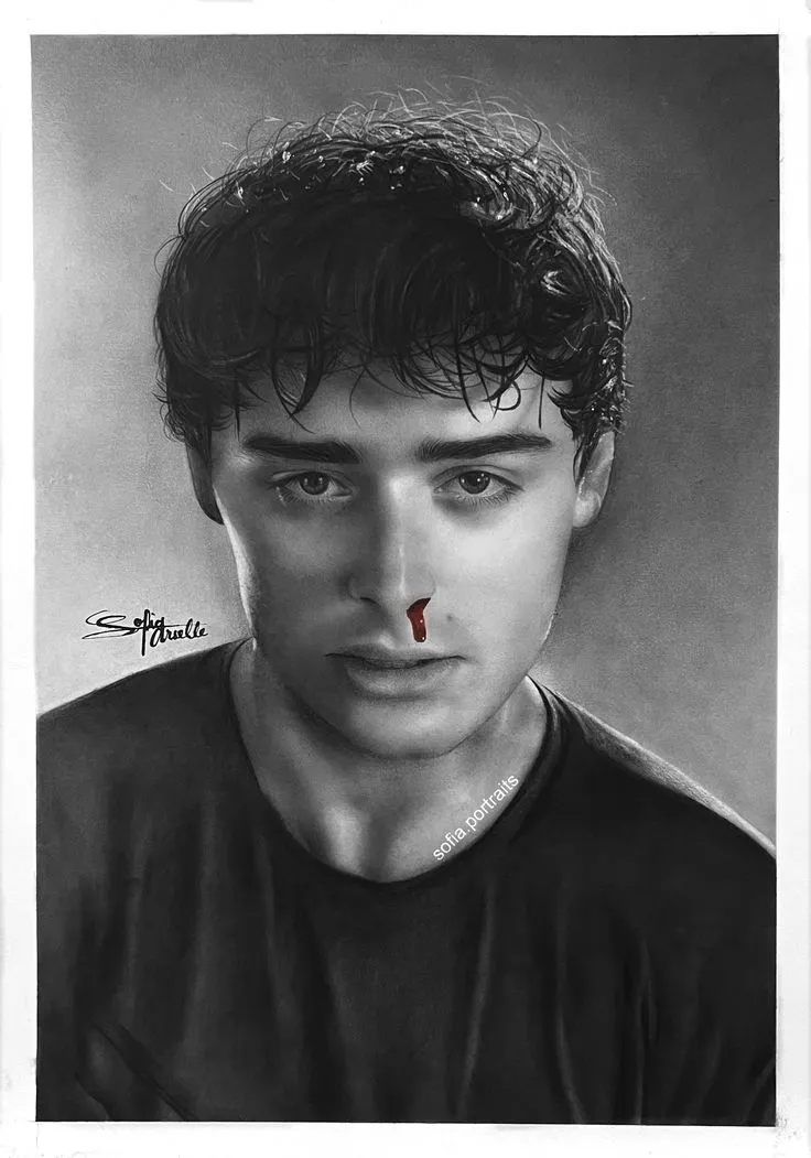 Portrait Drawing of Will Byers by @sofia.portraits