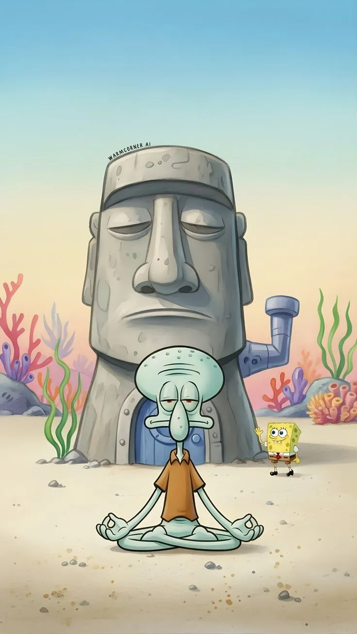 ✨ sometimes all you need is a bubble + a happy heart 🍭life feels lighter when you let yourself play again 🌈..if you want this wallpaper for FREE — go grab it from my bio 💛(💬 fan-made edit — no rights reserved, credits to the original owners)..#spongebobsq