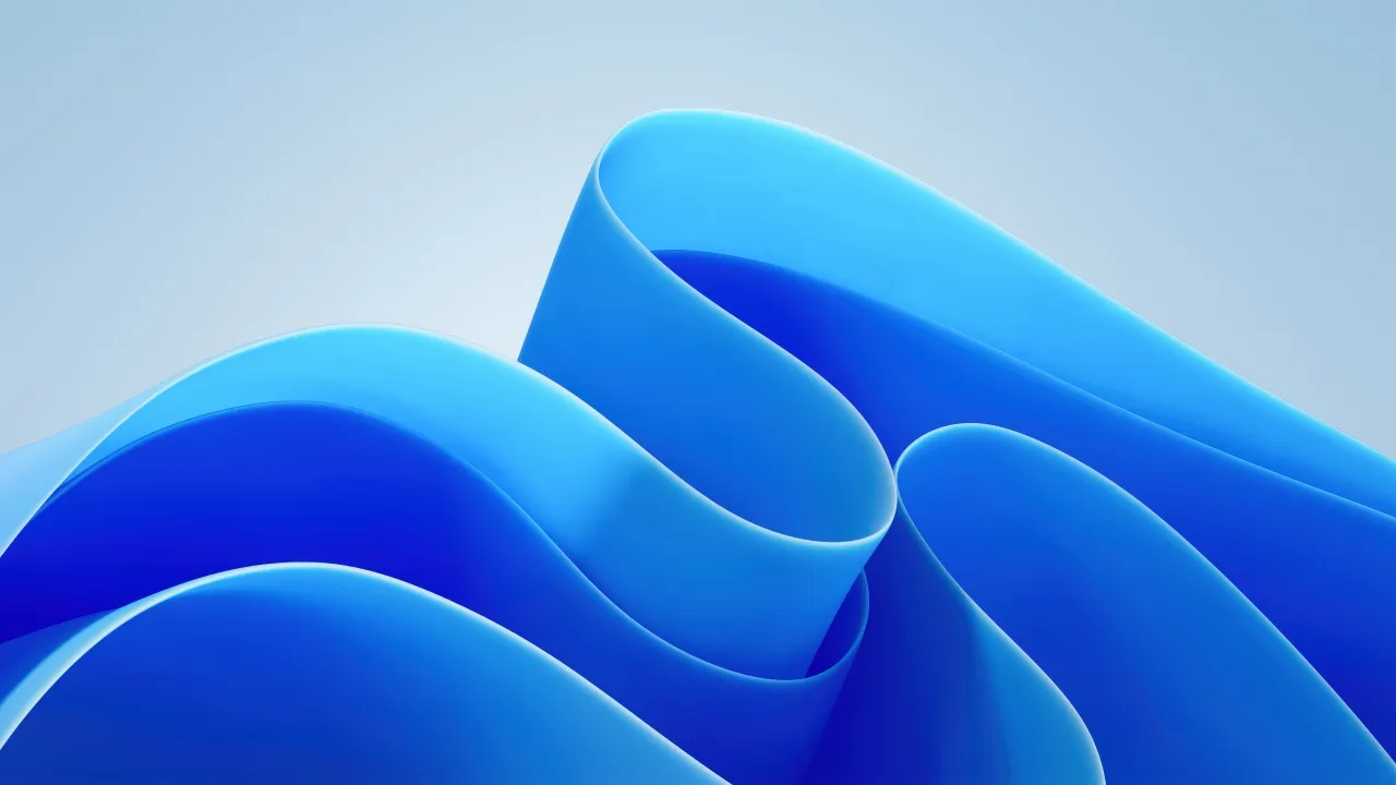 Modern, Blue waves, Windows 11, 5K