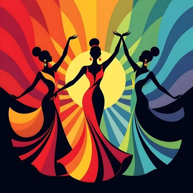 Free Dancers Silhouettes illustration and picture