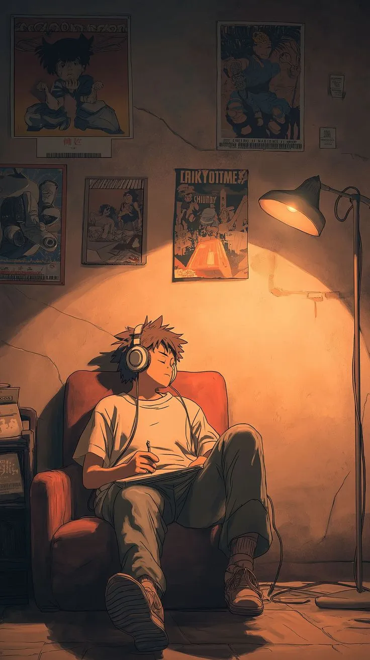 Lost in the little moments 🎧✨, Music, memories, and the quiet comfort of home. . . . . . . . . . #AnimeRealism #AestheticVibes #CinematicArt #VisualPoetry #AnimeAesthetic #SliceOfLifeArt #DigitalMood #AtmosphericArt #EverydayMagic #DreamlikeScenes #AnimeI