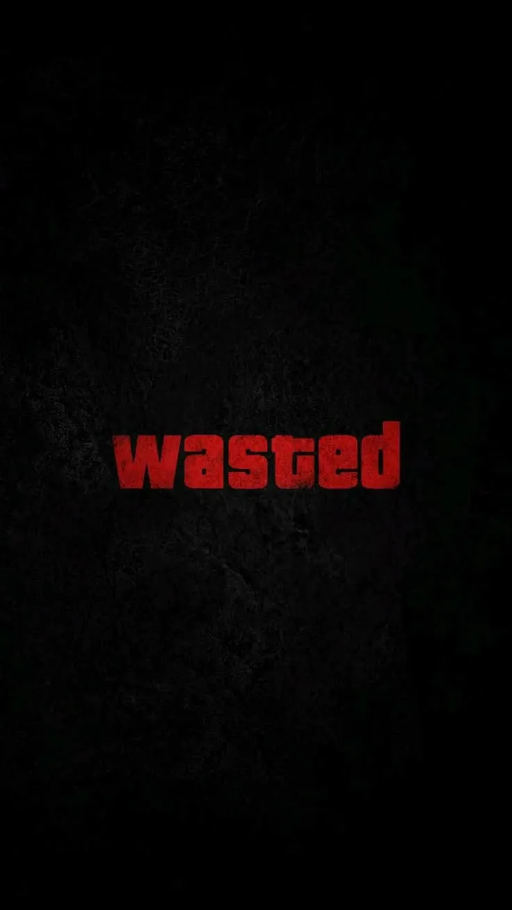 the word wasted written in red on a black background